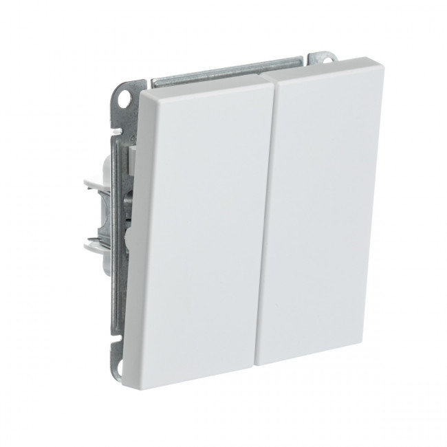 2-клавишный ВЫКЛЮЧАТЕЛЬ с самовозвратом, сх. 2, 10АХ , Art Gallery, цвет  белый, GAL000117