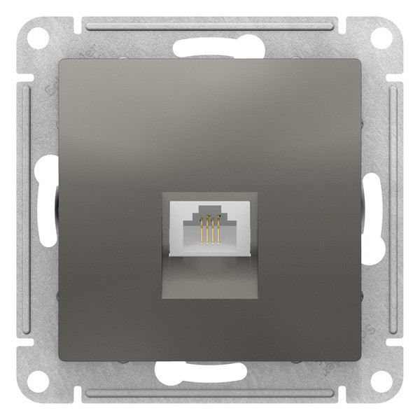 ATN000981 -  РОЗЕТКА телефонная RJ11, механизм, СТАЛЬ