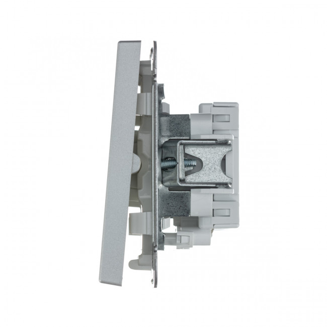 1-клавишный ВЫКЛЮЧАТЕЛЬ с подсветкой, сх. 5а, 10АХ , Art Gallery, цвет Алюминий, GAL000313