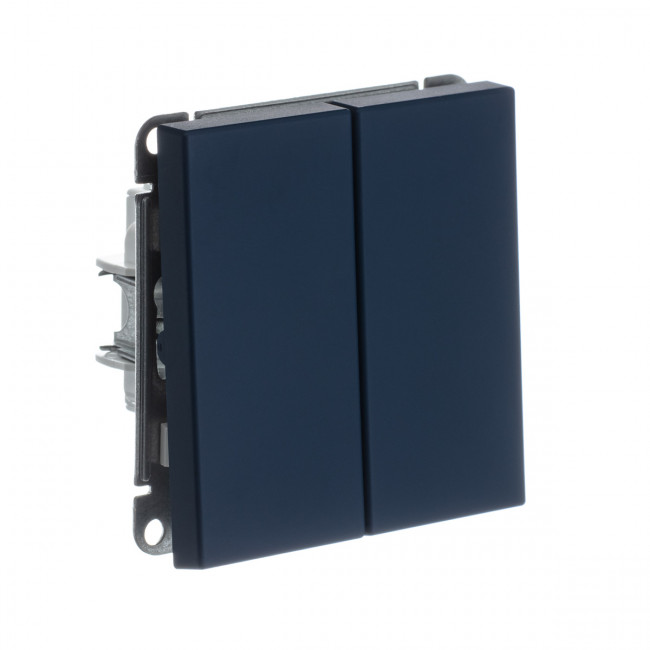 2-клавишный ВЫКЛЮЧАТЕЛЬ с самовозвратом, сх. 2, 10АХ , Art Gallery, цвет Аквамарин, GAL001117