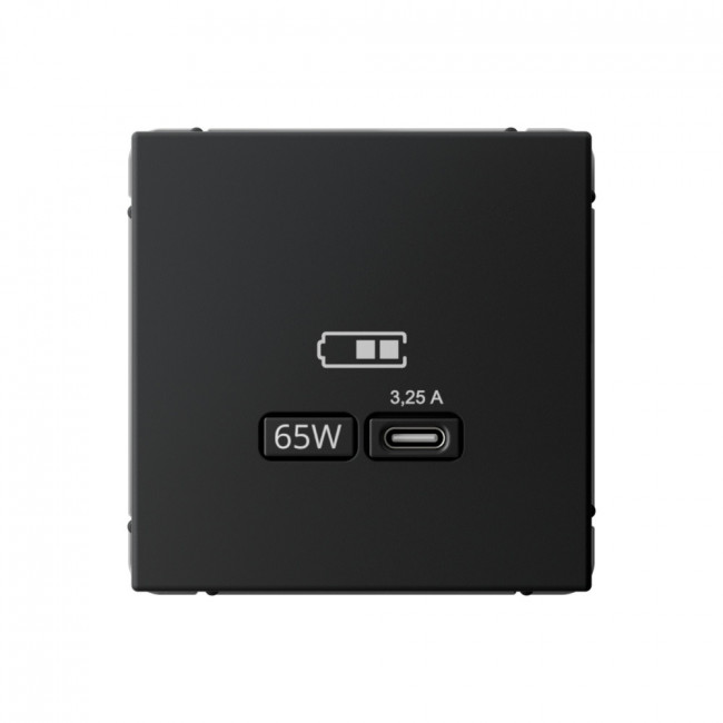 Art Gallery USB РОЗЕТКА тип-С 65Вт высокоскор.заряд. QC, PD, механизм, КАРБОН, GAL001027