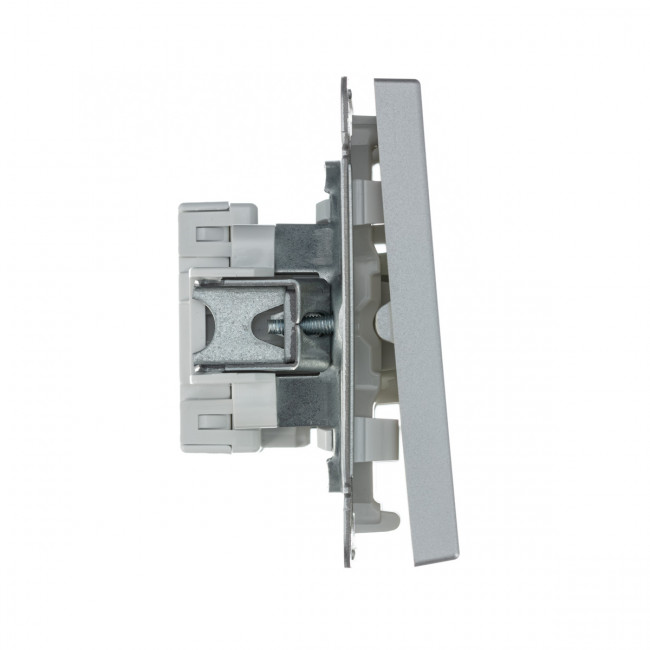 2-клавишный ВЫКЛЮЧАТЕЛЬ с самовозвратом, сх. 2, 10АХ , Art Gallery, цвет Алюминий, GAL000317