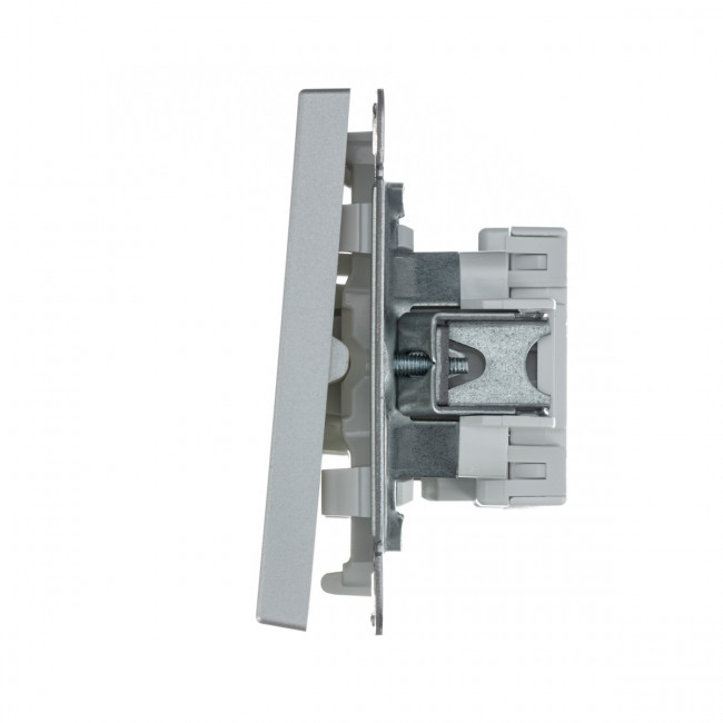 2-клавишный ВЫКЛЮЧАТЕЛЬ с самовозвратом, сх. 2, 10АХ , Art Gallery, цвет Алюминий, GAL000317