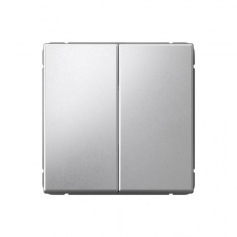 2-клавишный ВЫКЛЮЧАТЕЛЬ с самовозвратом, сх. 2, 10АХ , Art Gallery, цвет Алюминий, GAL000317