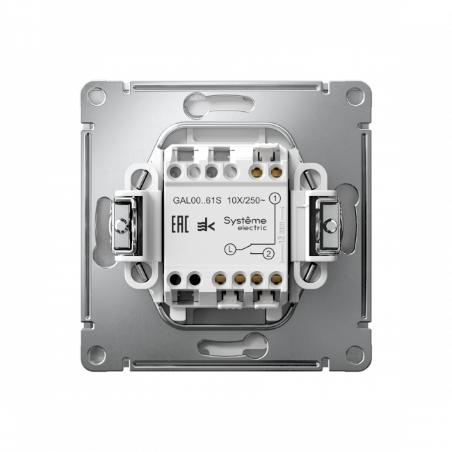 ARTGALLERY 1-клавишный ПЕРЕКЛЮЧАТЕЛЬ, 10АХ, механизм, быстрозажим. клем., АЛЮМИНИЙ, GAL000361S