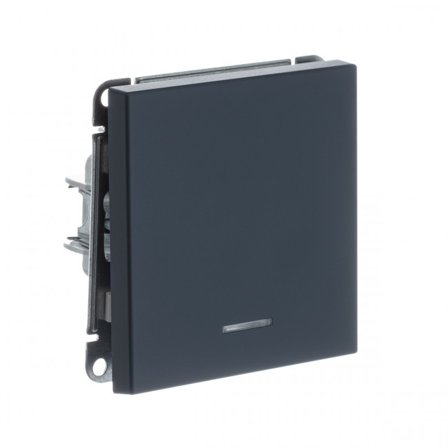 1-клавишный ВЫКЛЮЧАТЕЛЬ с подсветкой, сх. 5а, 10АХ , Art Gallery, цвет Грифель, GAL000713