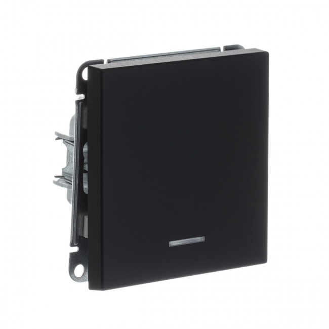 1-клавишный ВЫКЛЮЧАТЕЛЬ с подсветкой, сх. 5а, 10АХ, Art Gallery, цвет Карбон, GAL001013