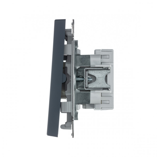 2-клавишный ВЫКЛЮЧАТЕЛЬ с самовозвратом, сх. 2, 10АХ , Art Gallery, цвет Грифель, GAL000717