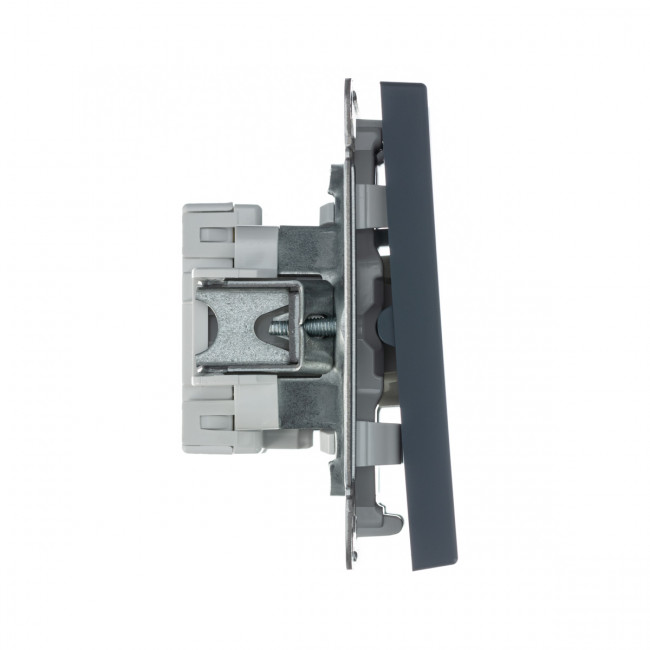 2-клавишный ВЫКЛЮЧАТЕЛЬ с самовозвратом, сх. 2, 10АХ , Art Gallery, цвет Грифель, GAL000717