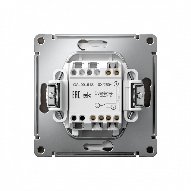 ARTGALLERY 1-клавишный ПЕРЕКЛЮЧАТЕЛЬ, 10АХ, механизм, быстрозажим. клем., МОККО, GAL000661S