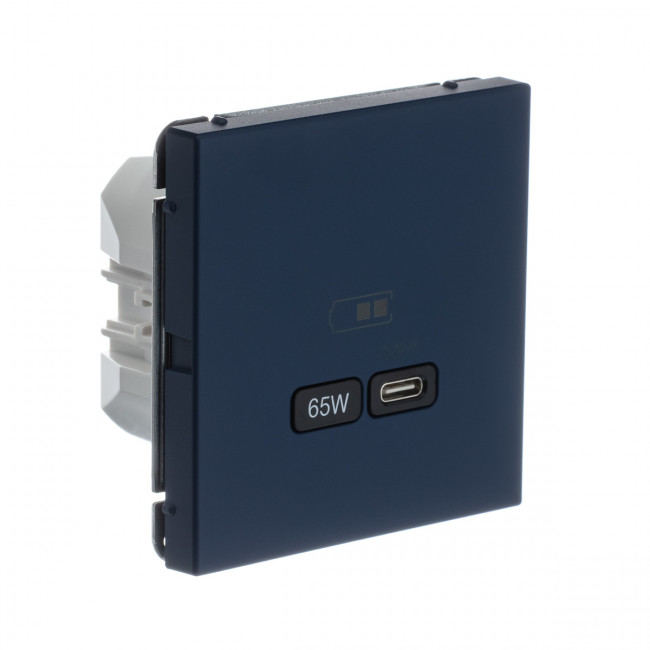 Art Gallery USB РОЗЕТКА тип-С 65Вт высокоскор.заряд. QC, PD, механизм, АКВАМАРИН, GAL001127