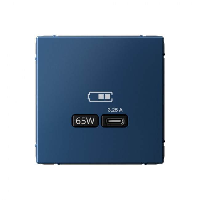 Art Gallery USB РОЗЕТКА тип-С 65Вт высокоскор.заряд. QC, PD, механизм, АКВАМАРИН, GAL001127