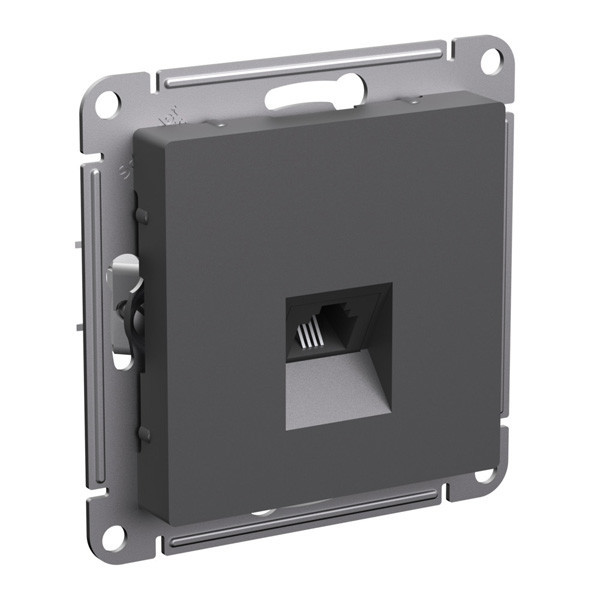 ATN001481 -  РОЗЕТКА телефонная RJ11, механизм, БАЗАЛЬТ