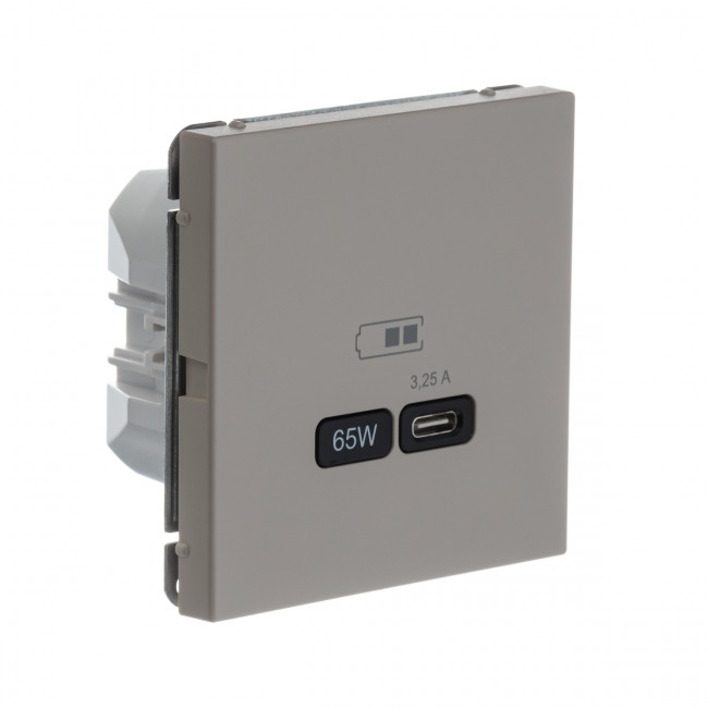 Art Gallery USB РОЗЕТКА тип-С 65Вт высокоскор.заряд. QC, PD, механизм, ПЕСОЧНЫЙ , GAL001227