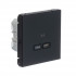 Art Gallery USB РОЗЕТКА тип-С 65Вт высокоскор.заряд. QC, PD, механизм, БАЗАЛЬТ, GAL001427