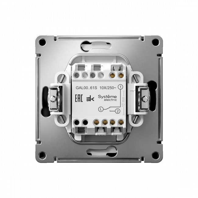 ARTGALLERY 1-клавишный ПЕРЕКЛЮЧАТЕЛЬ, 10АХ, механизм, быстрозажим. клем., КАРБОН, GAL001061S