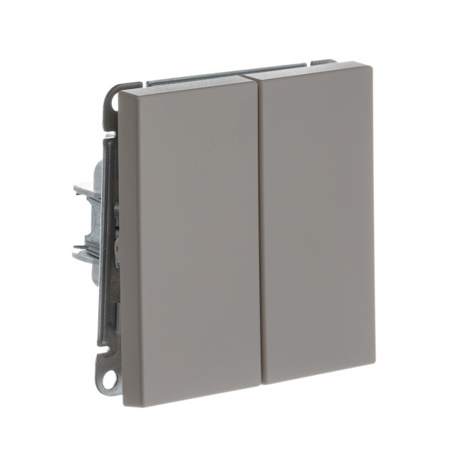 2-клавишный ВЫКЛЮЧАТЕЛЬ с самовозвратом, сх. 2, 10АХ , Art Gallery, цвет Песочный, GAL001217