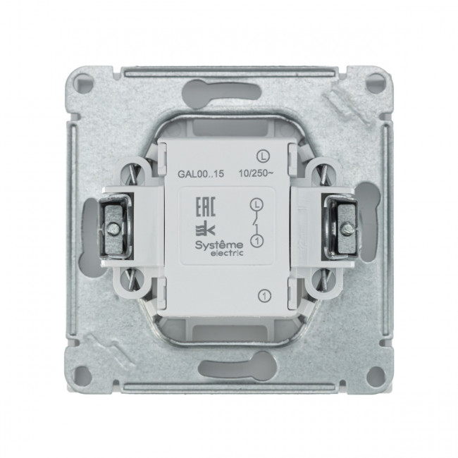 1-клавишный ВЫКЛЮЧАТЕЛЬ с самовозвратом, сх. 1, 10АХ , Art Gallery, цвет  белый, GAL000115