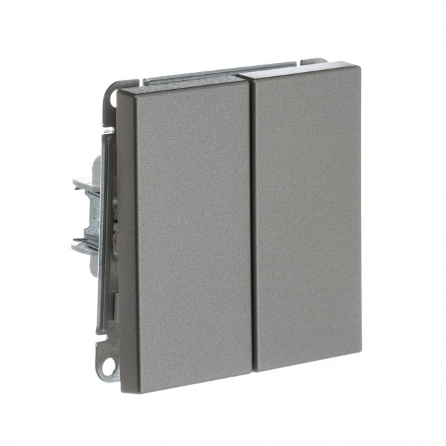 2-клавишный ВЫКЛЮЧАТЕЛЬ с самовозвратом, сх. 2, 10АХ , Art Gallery, цвет Шампань, GAL000517