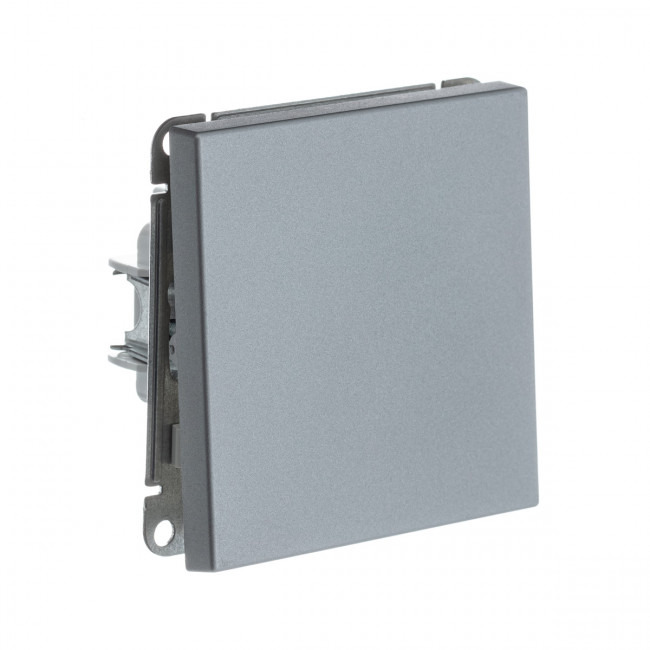 1-клавишный ВЫКЛЮЧАТЕЛЬ с самовозвратом, сх. 1, 10АХ , Art Gallery, цвет Алюминий, GAL000315