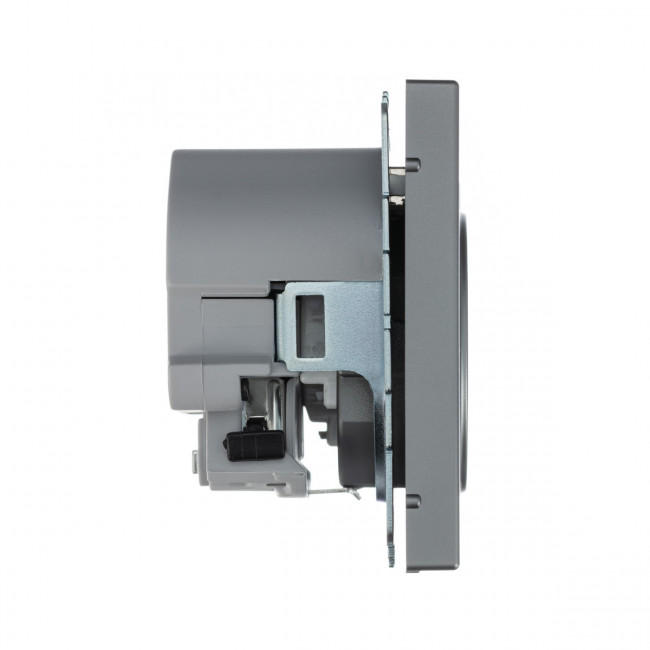 РОЗЕТКА 16 А с 2 USB А+С, 5 В, 1 порт 2,4/3,0 А, 2 порта 1,5 А , Art Gallery, цвет Сталь, GAL000932