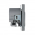 РОЗЕТКА 16 А с 2 USB А+С, 5 В, 1 порт 2,4/3,0 А, 2 порта 1,5 А , Art Gallery, цвет Сталь, GAL000932