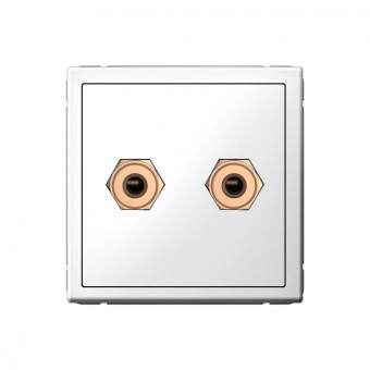 Акустическая розетка двойная, цвет  белый