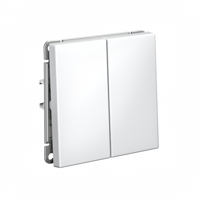 ARTGALLERY 2-клавишный ПЕРЕКЛЮЧАТЕЛЬ, 10АХ, механизм, быстрозажим. клем., БЕЛЫЙ, GAL000165S