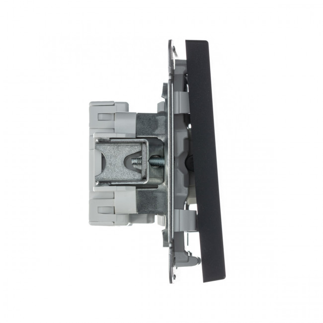 1-клавишный ВЫКЛЮЧАТЕЛЬ с самовозвратом, сх. 1, 10АХ , Art Gallery, цвет Базальт, GAL001415