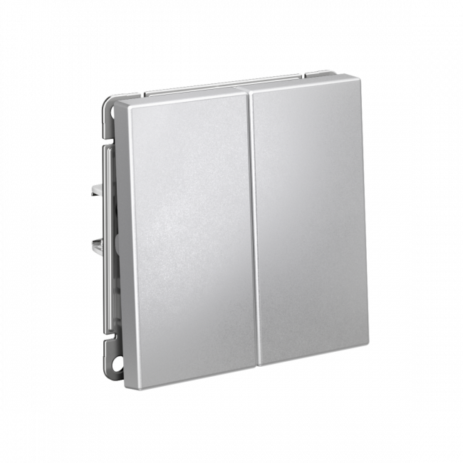 ARTGALLERY 2-клавишный ПЕРЕКЛЮЧАТЕЛЬ, 10АХ, механизм, быстрозажим. клем., АЛЮМИНИЙ, GAL000365S