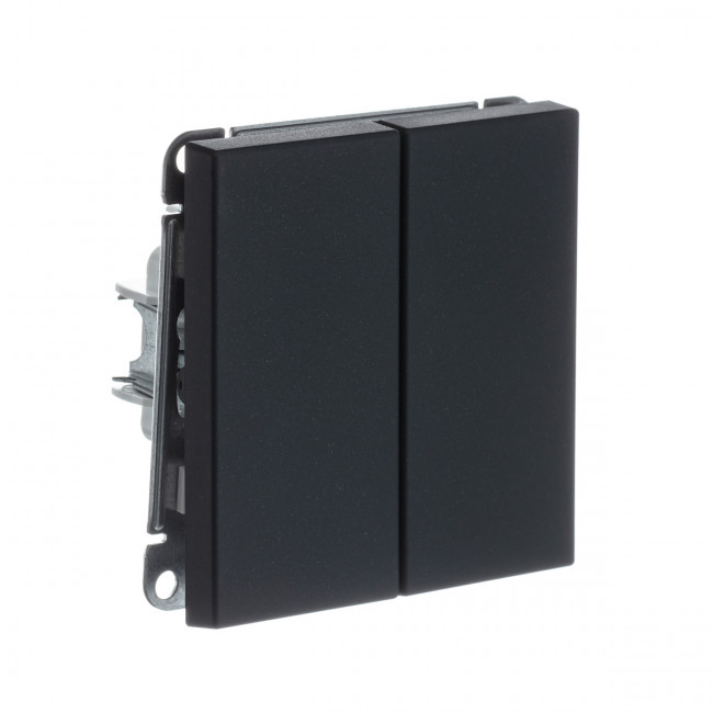 2-клавишный ВЫКЛЮЧАТЕЛЬ, сх. 5, 10АХ , Art Gallery, цвет Базальт, GAL001451