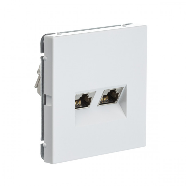 РОЗЕТКА двойная компьютерная RJ45+RJ45, кат.6А , Art Gallery, цвет  белый, GAL000188