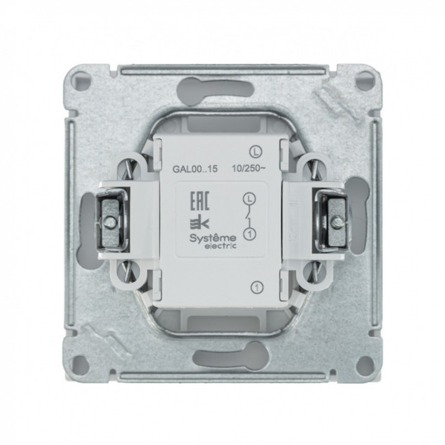 1-клавишный ВЫКЛЮЧАТЕЛЬ с самовозвратом, сх. 1, 10АХ , Art Gallery, цвет Карбон, GAL001015