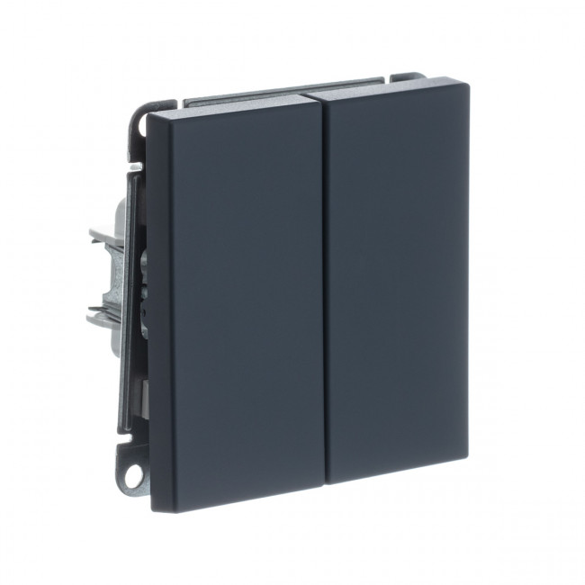 2-клавишный ВЫКЛЮЧАТЕЛЬ, сх. 5, 10АХ , Art Gallery, цвет Грифель, GAL000751