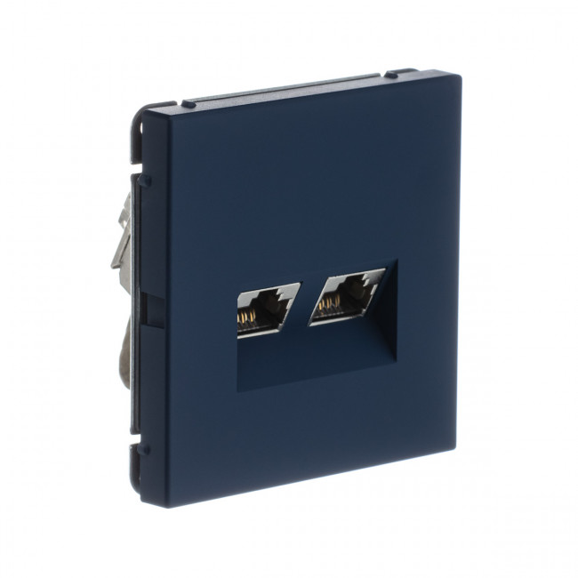 РОЗЕТКА двойная компьютерная RJ45+RJ45, кат.6А , Art Gallery, цвет Аквамарин, GAL001188