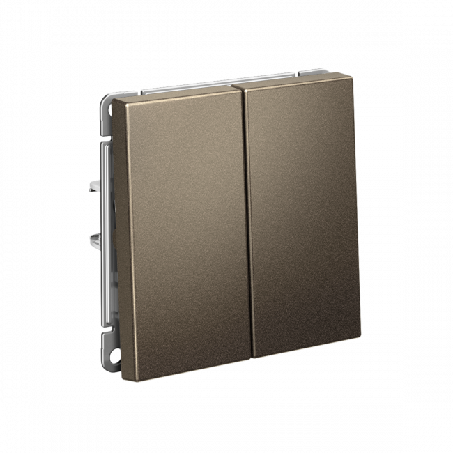 ARTGALLERY 2-клавишный ПЕРЕКЛЮЧАТЕЛЬ, 10АХ, механизм, быстрозажим. клем., МОККО, GAL000665S