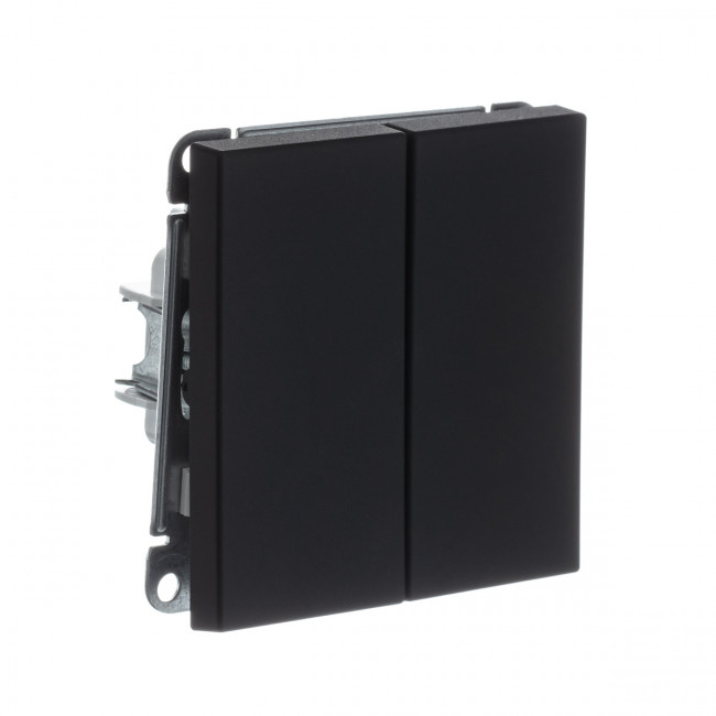 2-клавишный ВЫКЛЮЧАТЕЛЬ, сх. 5, 10АХ , Art Gallery, цвет Карбон, GAL001051