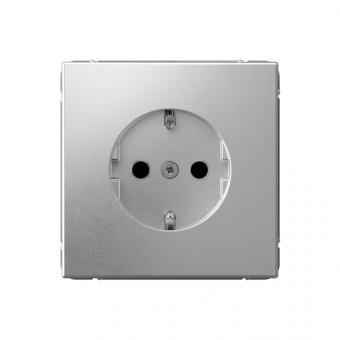 ARTGALLERY РОЗЕТКА с заземлением со шторками, 16А, механизм, быстрозажимные клеммы, АЛЮМИНИЙ, GAL000345S