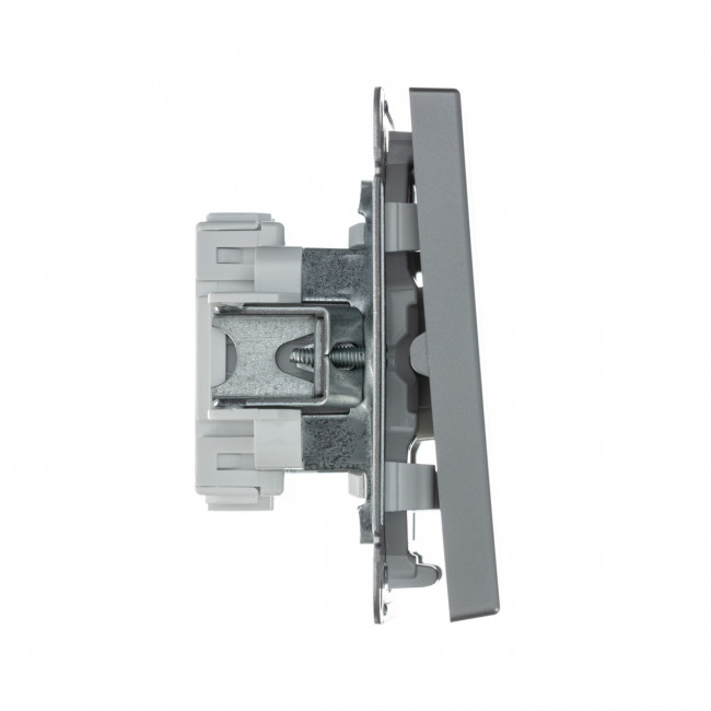 2-клавишный ВЫКЛЮЧАТЕЛЬ, сх. 5, 10АХ , Art Gallery, цвет Сталь, GAL000951