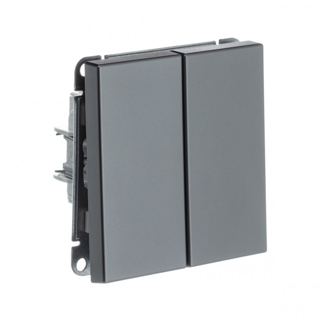 2-клавишный ВЫКЛЮЧАТЕЛЬ, сх. 5, 10АХ , Art Gallery, цвет Сталь, GAL000951