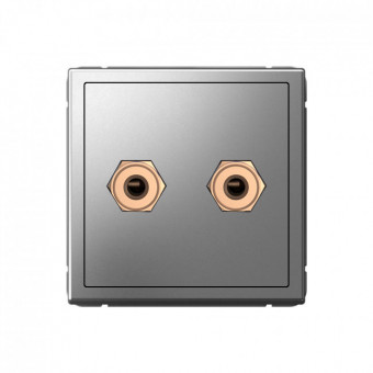 Акустическая розетка двойная, цвет Сталь