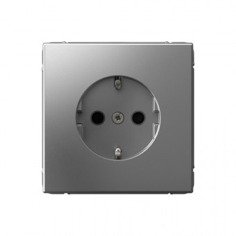 ARTGALLERY РОЗЕТКА с заземлением со шторками, 16А, механизм, быстрозажимные клеммы, СТАЛЬ, GAL000945S