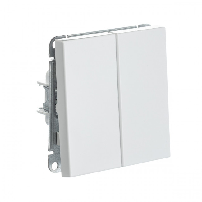 2-клавишный ПЕРЕКЛЮЧАТЕЛЬ, сх. 6/2, 10АХ , Art Gallery, цвет  белый, GAL000165