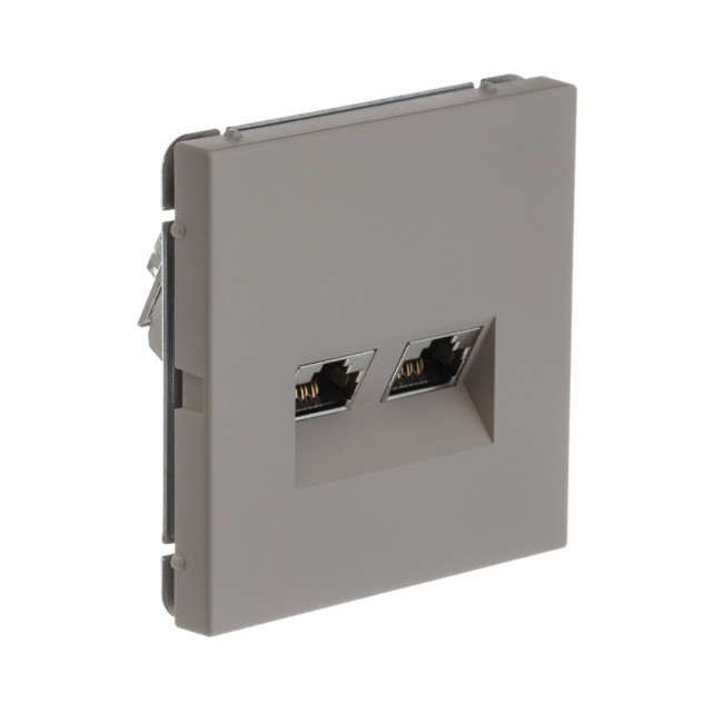 РОЗЕТКА двойная компьютерная RJ45+RJ45, кат.6А , Art Gallery, цвет Песочный, GAL001288