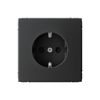 ARTGALLERY РОЗЕТКА с заземлением со шторками, 16А, механизм, быстрозажимные клеммы, КАРБОН, GAL001045S