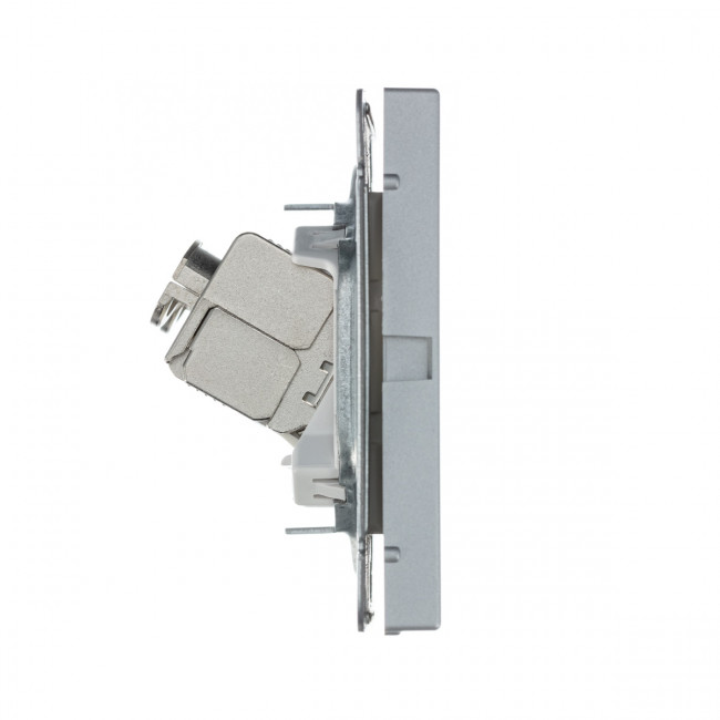 РОЗЕТКА двойная компьютерная RJ45+RJ45, кат.6А , Art Gallery, цвет Сталь, GAL000988