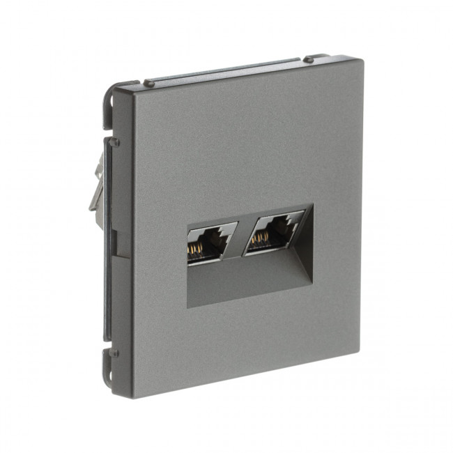 РОЗЕТКА двойная компьютерная RJ45+RJ45, кат.6А , Art Gallery, цвет Шампань, GAL000588