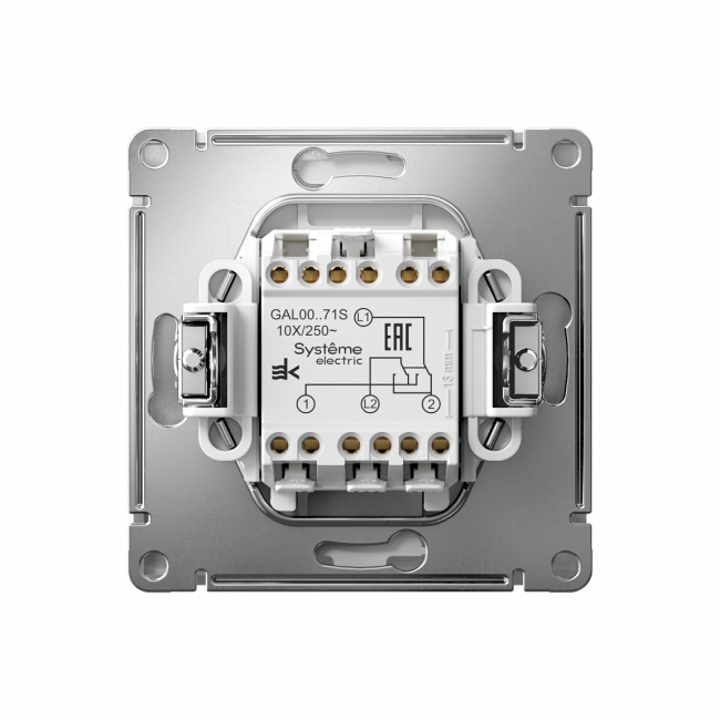 ARTGALLERY Перекрестный ПЕРЕКЛЮЧАТЕЛЬ, 10АХ, механизм, быстрозажим. клем., АЛЮМИНИЙ, GAL000371S