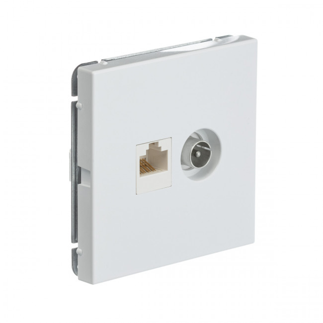 РОЗЕТКА двойная ТВ + компьютерная RJ45, кат. 5Е , Art Gallery, цвет  белый, GAL000189