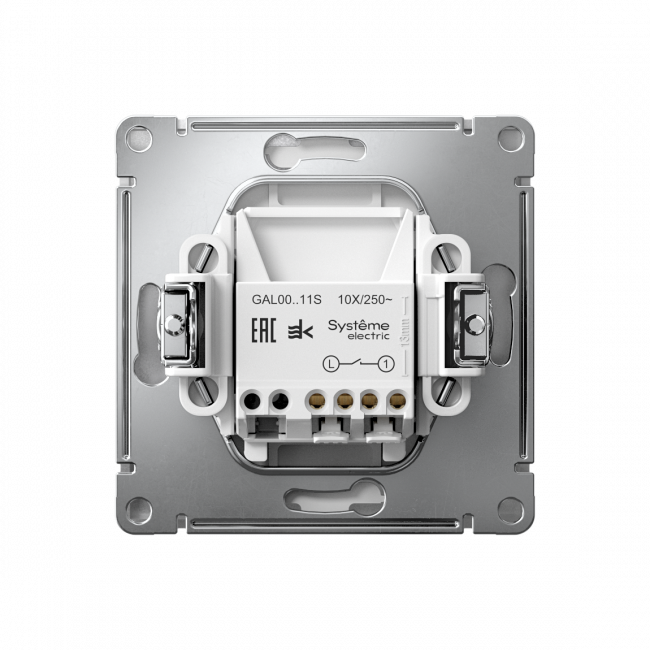 ARTGALLERY 1-клавишный ВЫКЛЮЧАТЕЛЬ, 10АХ, механизм, быстрозажим. клем., АЛЮМИНИЙ, GAL000311S